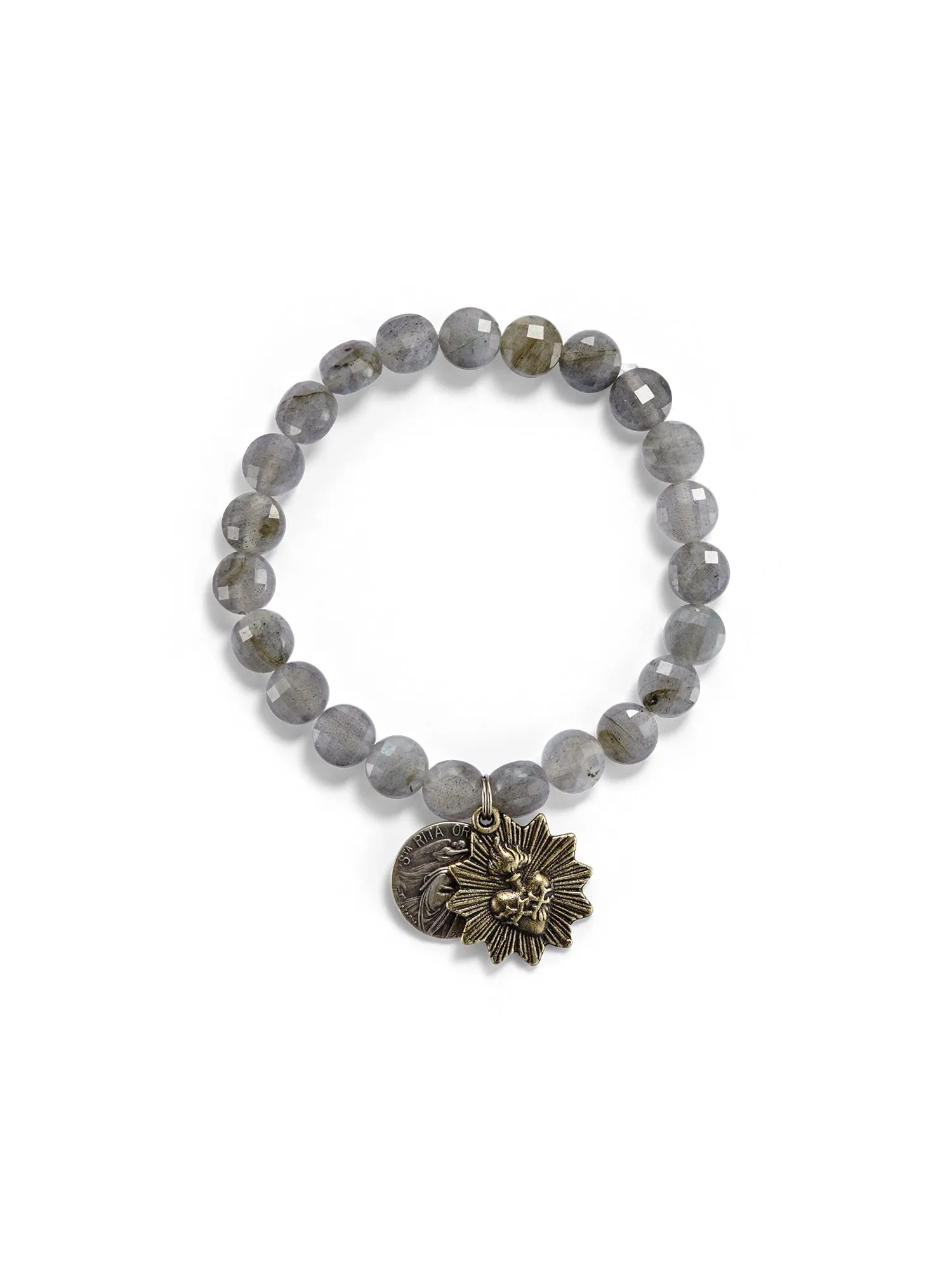 Faceted Coin Labradorite Icon Bracelet