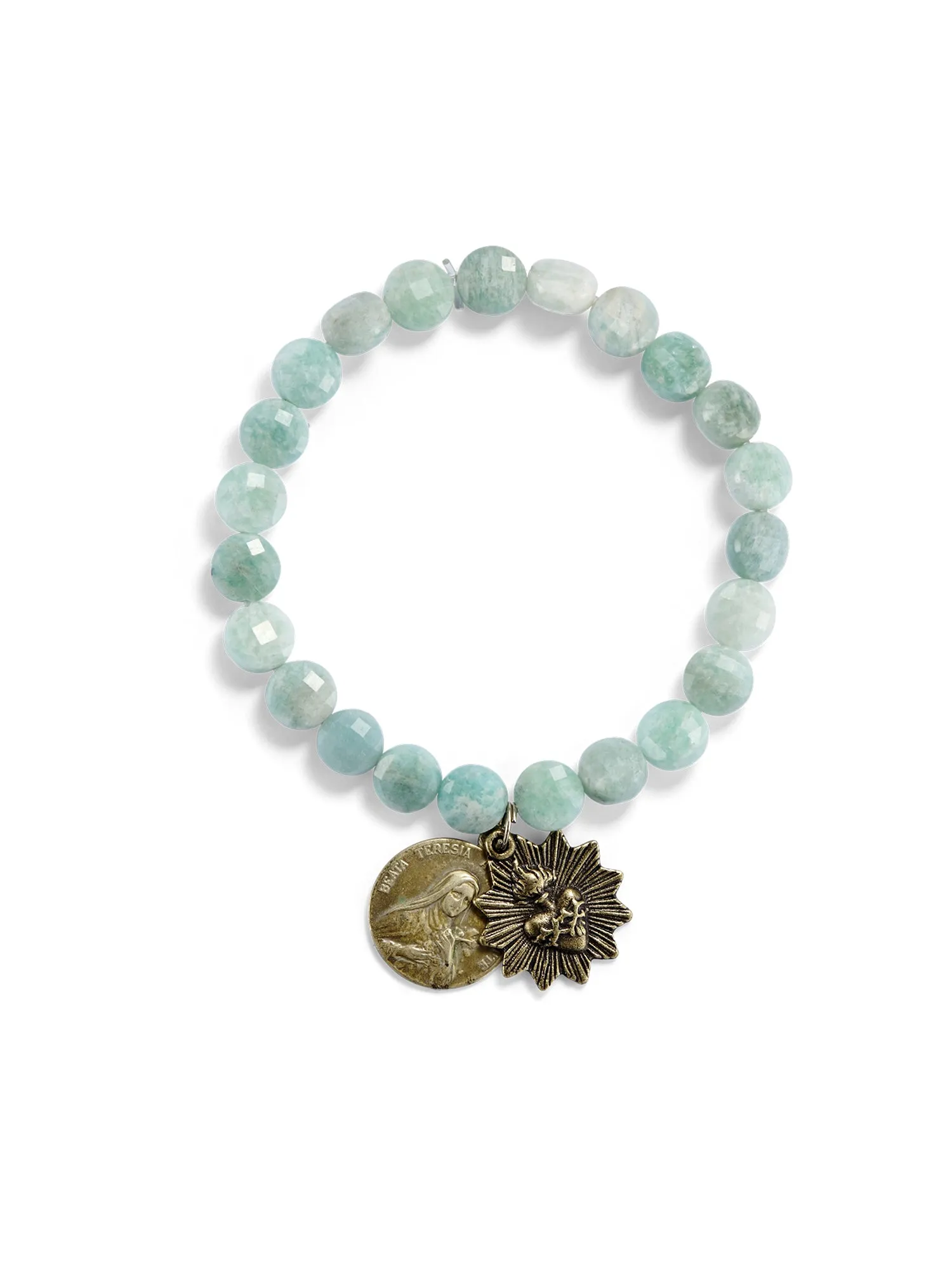 Faceted Coin Moonstone Icon Bracelet