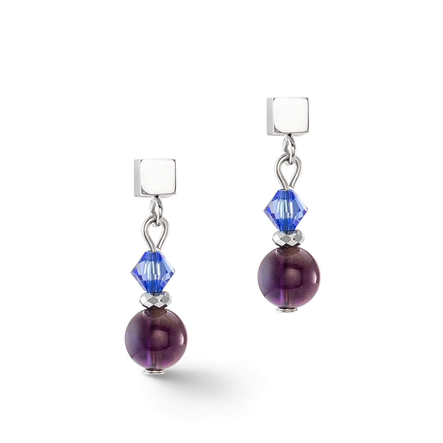 Festive Spheres earrings silver-royal