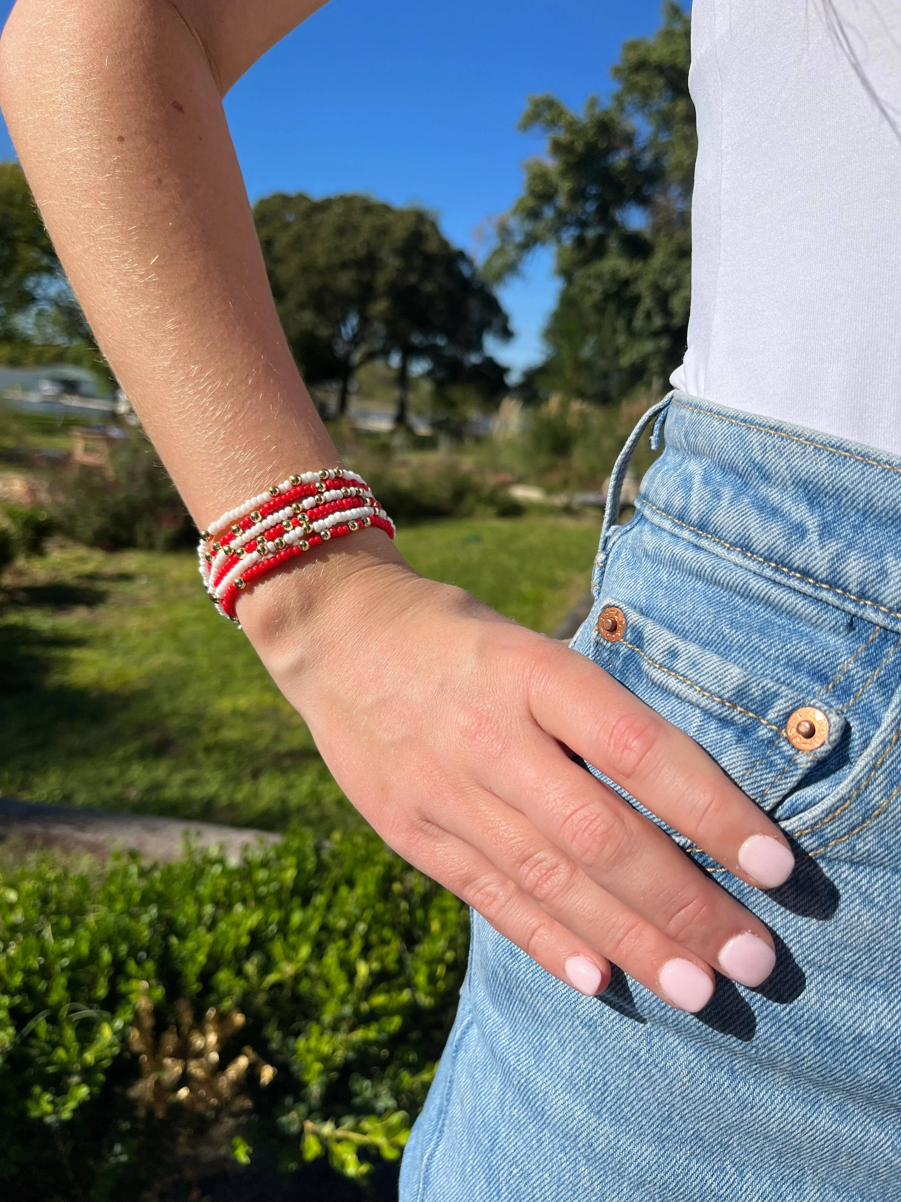 Game Day Team Colors: Set of 6 Stretch Bracelets