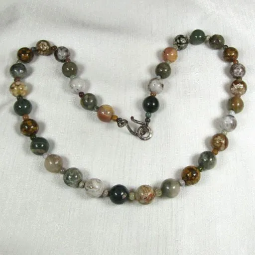 Gemstone Ocean Jasper Bead Necklace