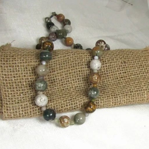 Gemstone Ocean Jasper Bead Necklace