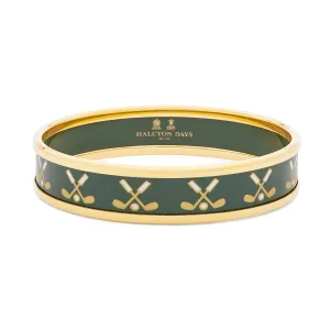 Golf Club Green & Gold Enamel Bangle