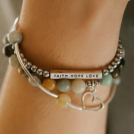 Graduation Cap | Stone Beaded Charm Bracelet | Onyx