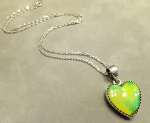 Green Aurora Opal Pendant Necklace