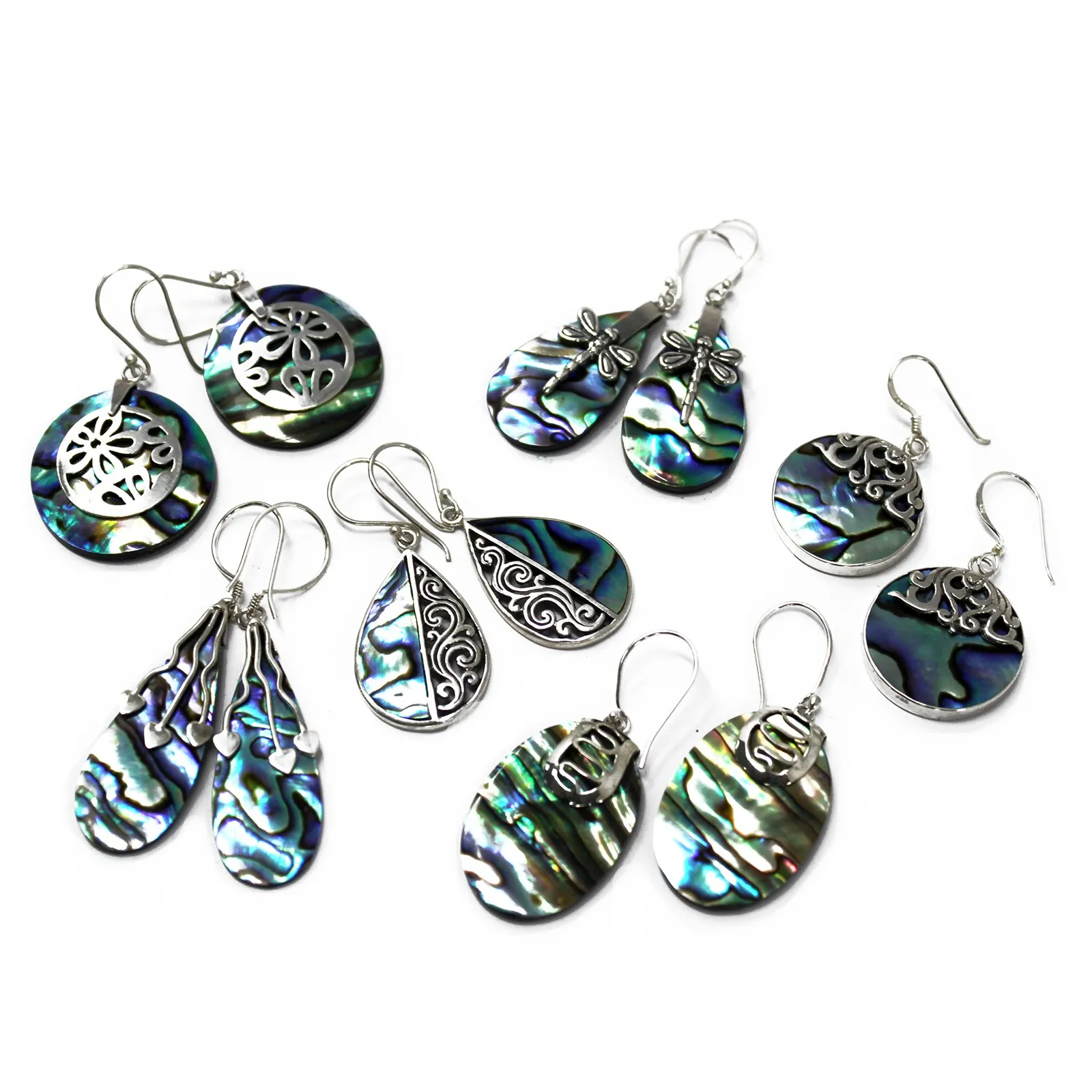 Handmade Abalone Shell & Silver Earrings - Exquisite Bali Design