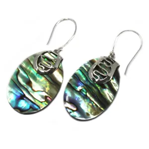 Handmade Abalone Shell & Silver Earrings - Exquisite Bali Design