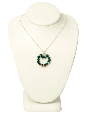 Holiday Wreath Crystal Necklace