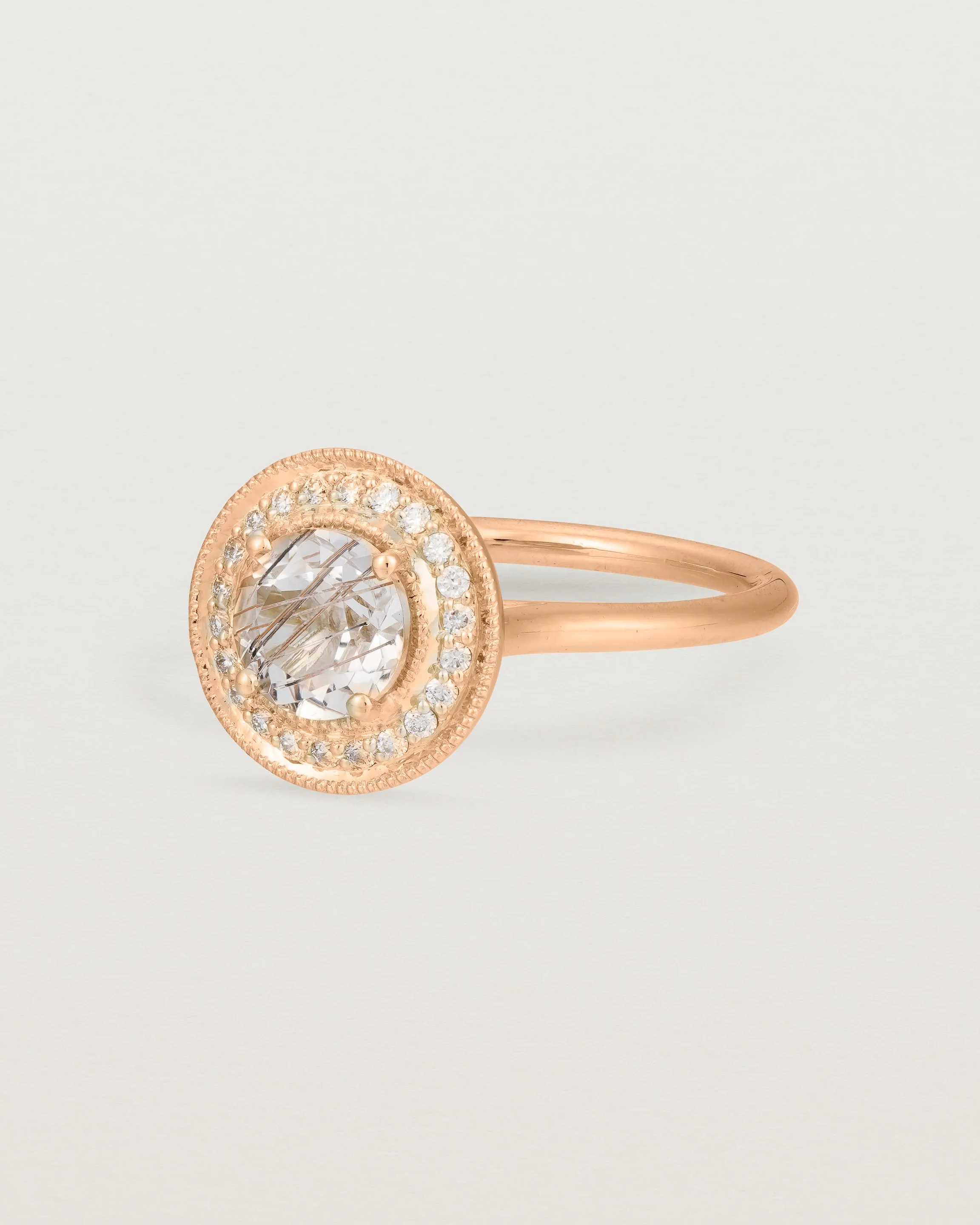 Imogen Halo Ring | Rutilated Quartz & Diamonds