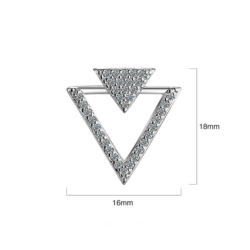 Inverted Pyramid Stud Earrings White Gold