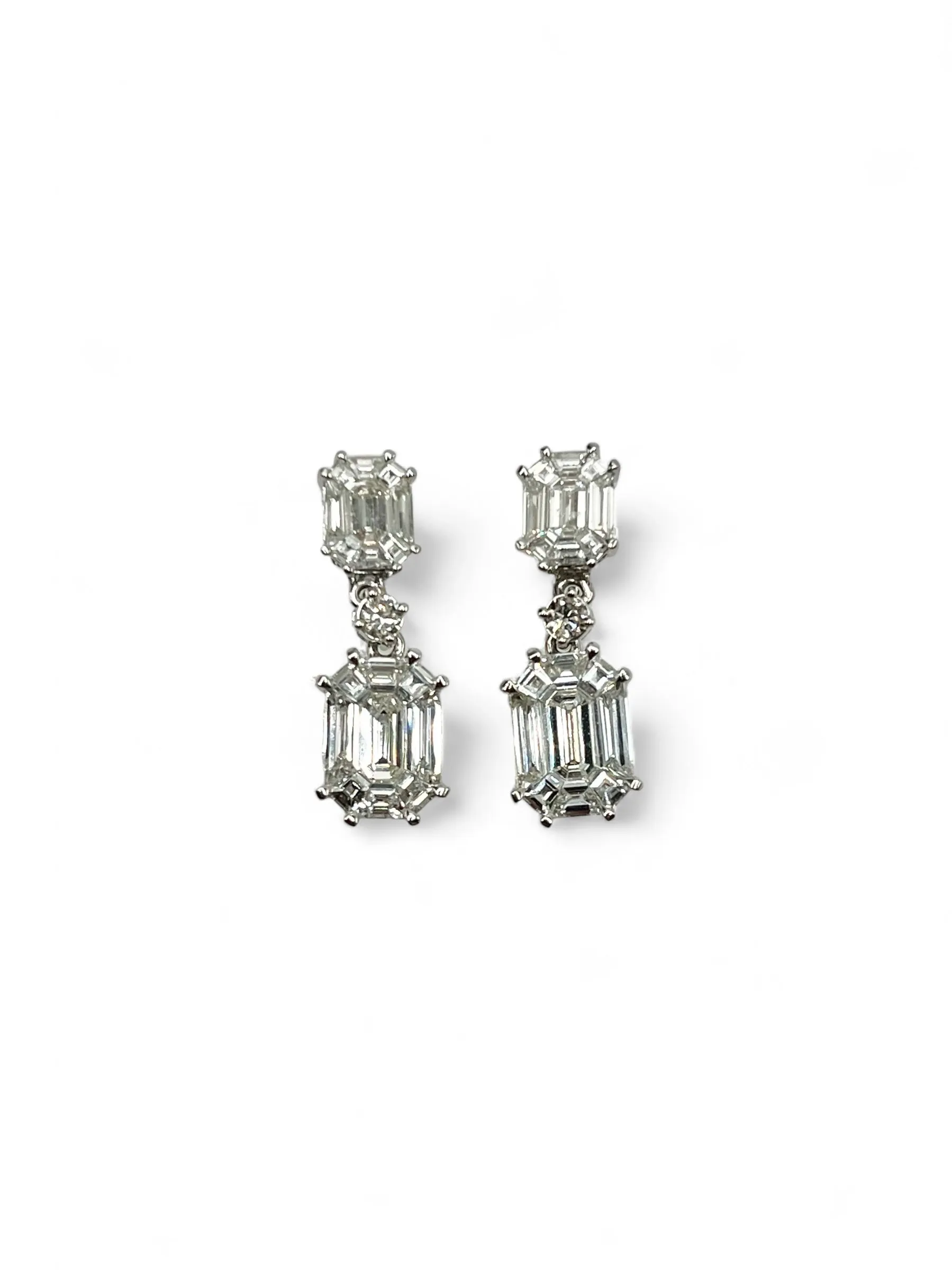 KELSHA DIAMOND DOUBLE DANGLING EARRINGS