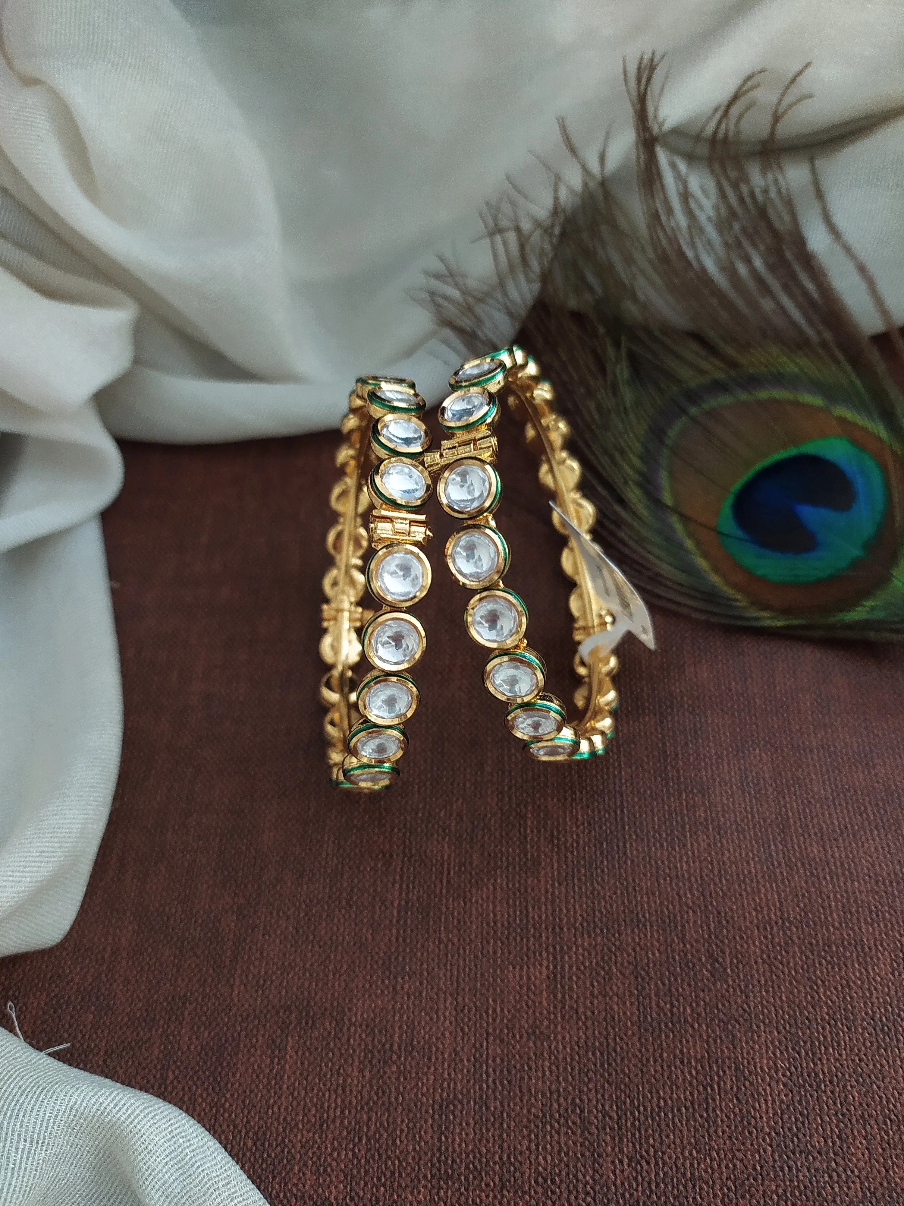 Kundan Stones Screw-Type Bangles