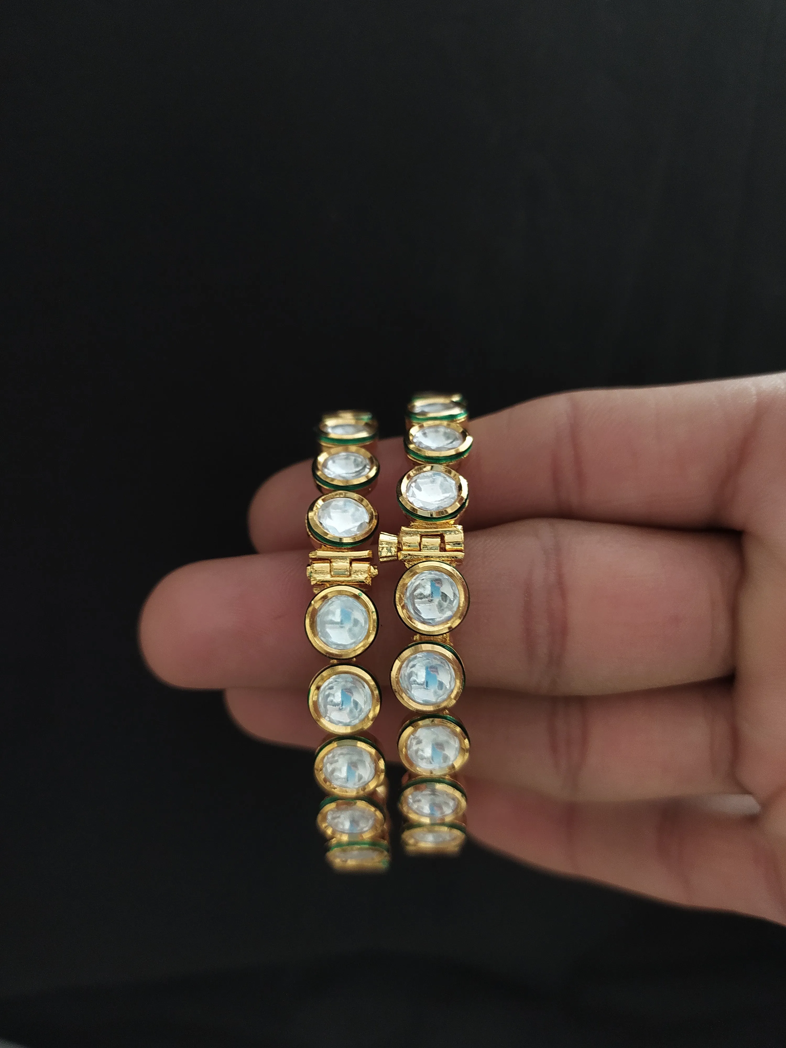 Kundan Stones Screw-Type Bangles