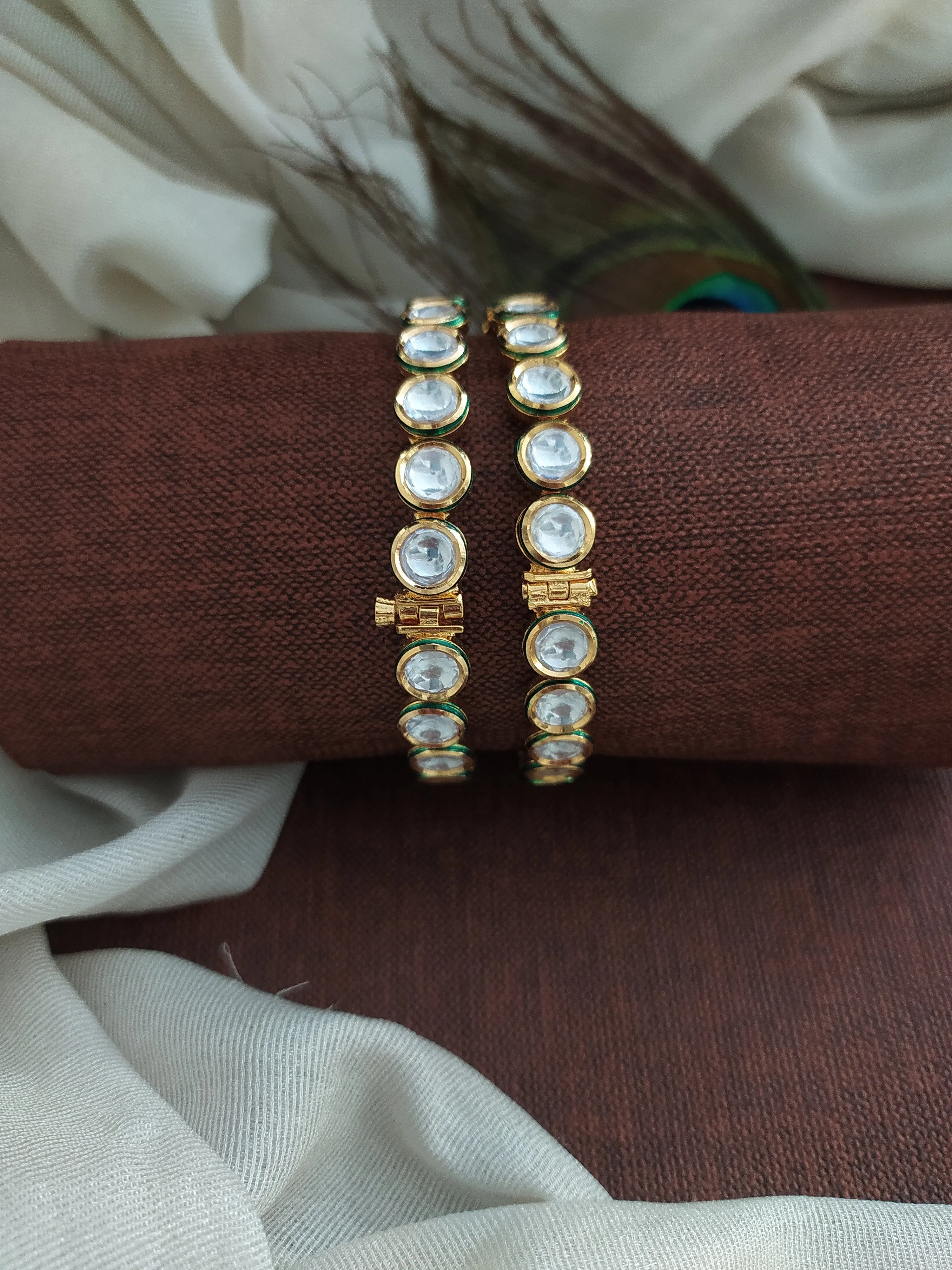 Kundan Stones Screw-Type Bangles