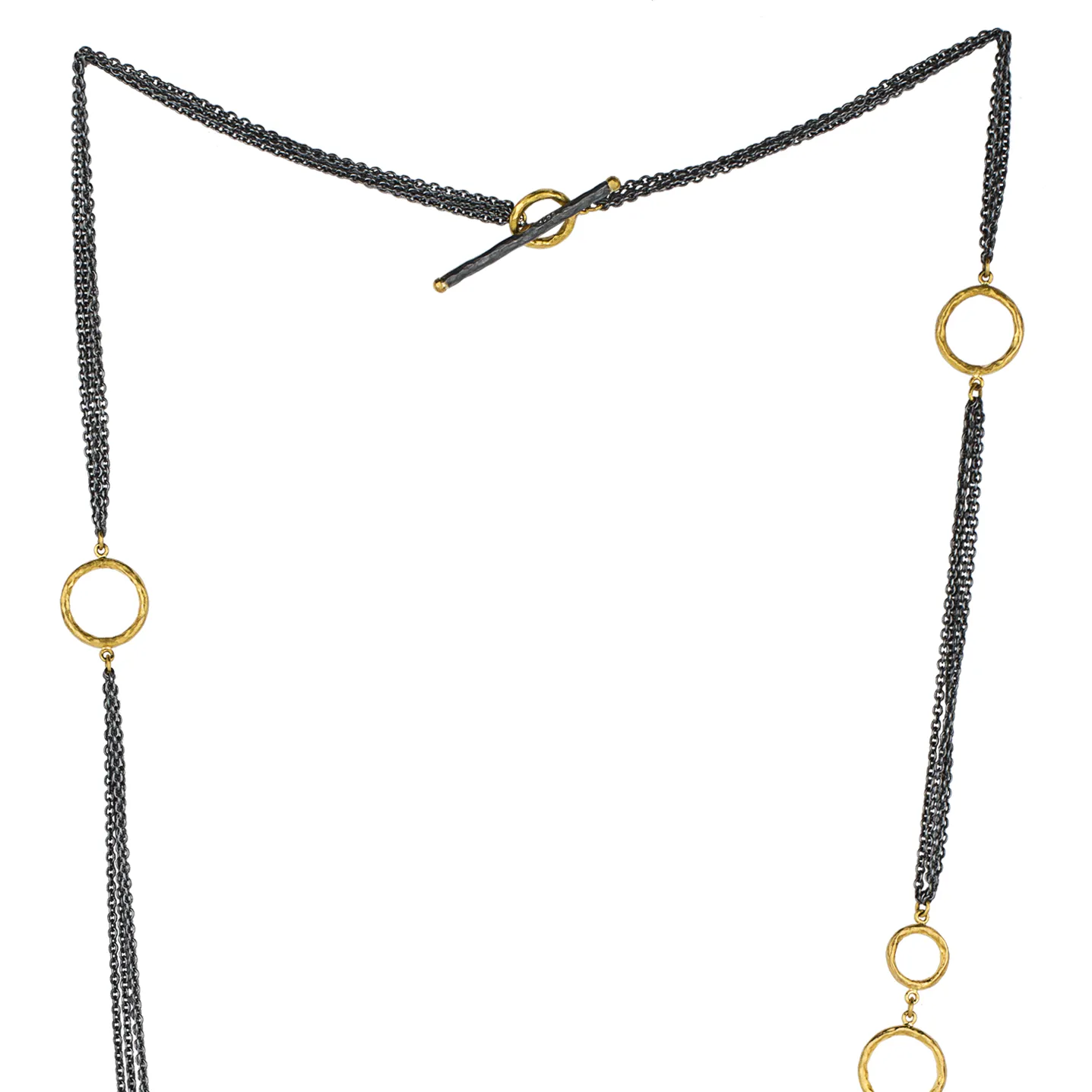 Lika Behar Bubbles Multichain Necklace in Sterling Silver & 24K Gold 36 BUB-N-111-GOX