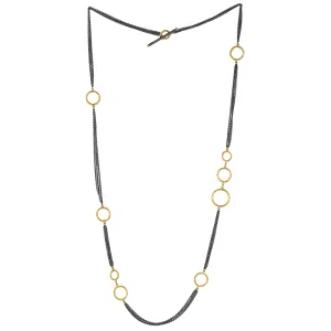 Lika Behar Bubbles Multichain Necklace in Sterling Silver & 24K Gold 36 BUB-N-111-GOX