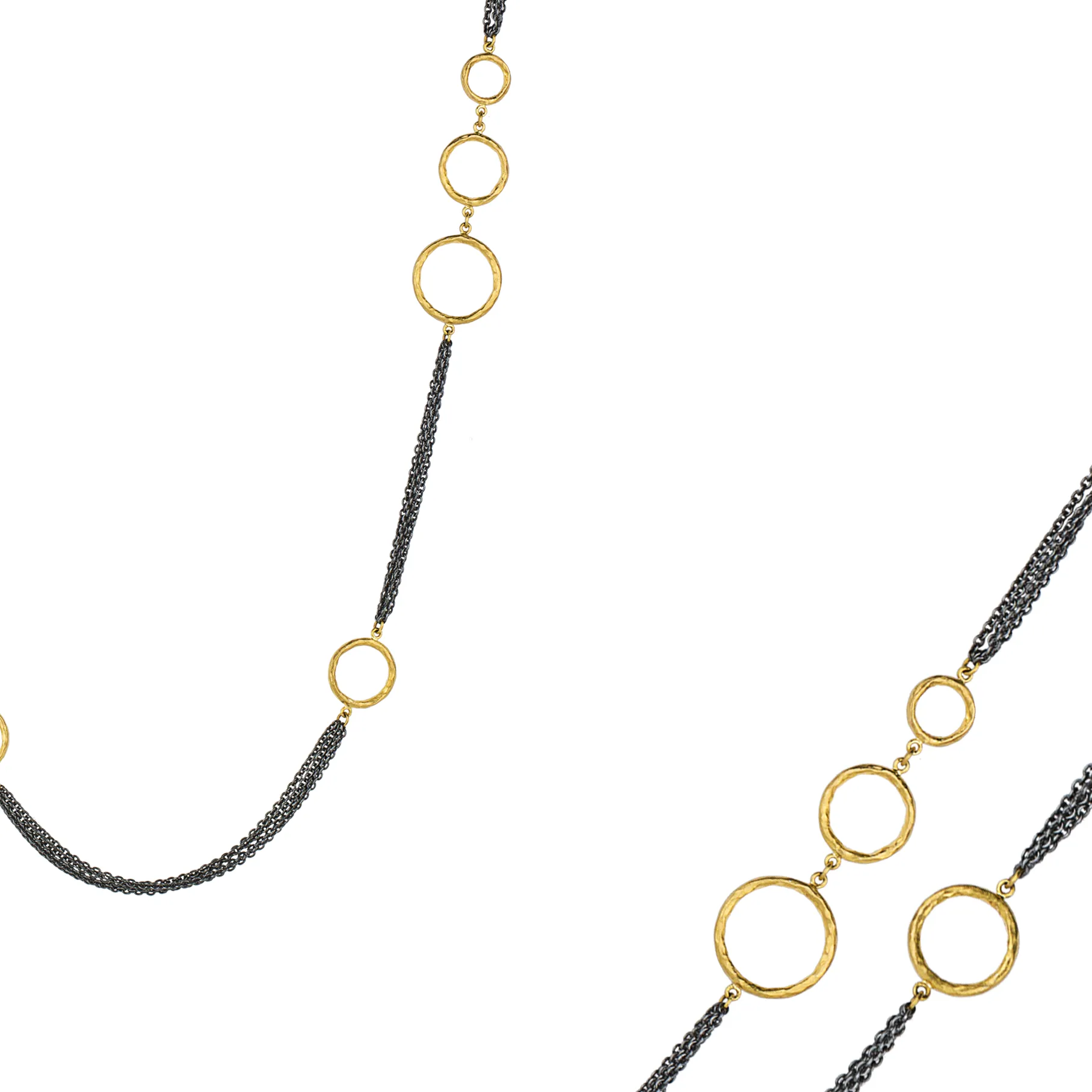 Lika Behar Bubbles Multichain Necklace in Sterling Silver & 24K Gold 36 BUB-N-111-GOX