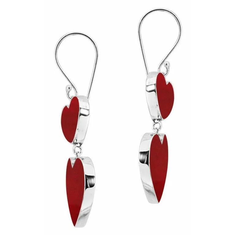 Love Hearts Coral Earrings