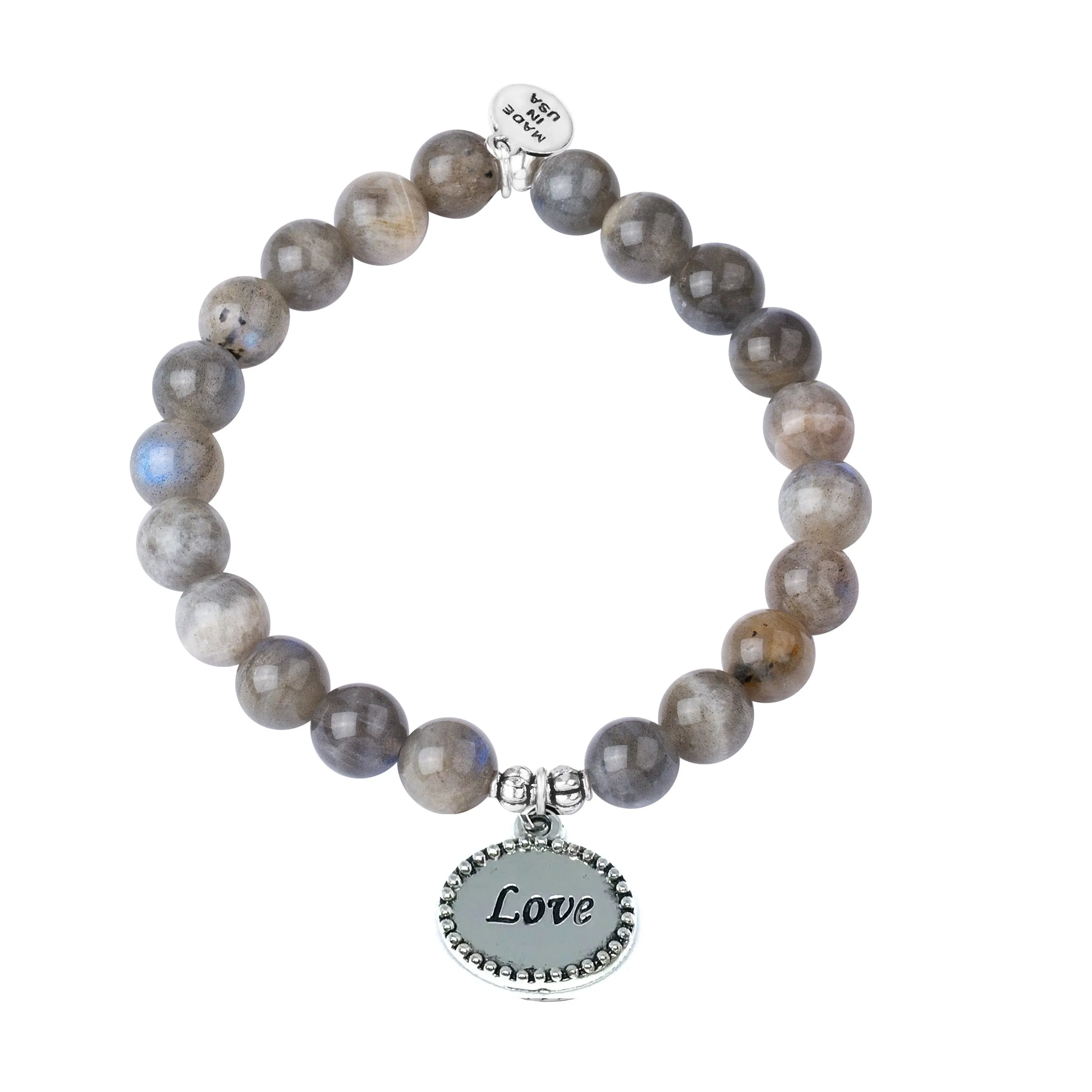 Love | Stone Beaded Charm Bracelet | Labradorite - Enlightenment