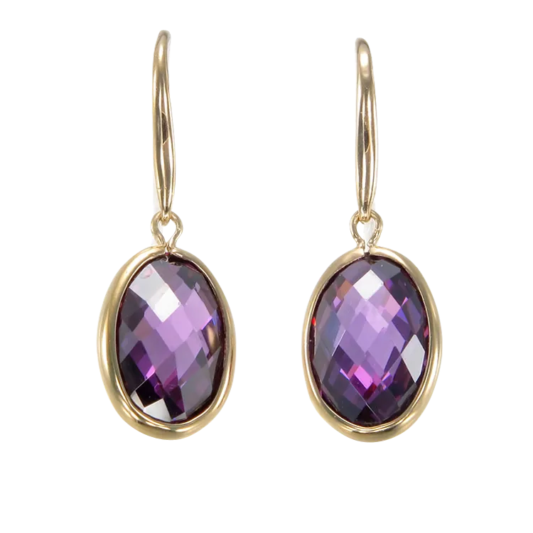 Lustrous Sparkling Amethyst 18K Gold Vermeil Earrings