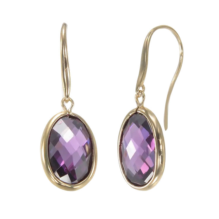 Lustrous Sparkling Amethyst 18K Gold Vermeil Earrings