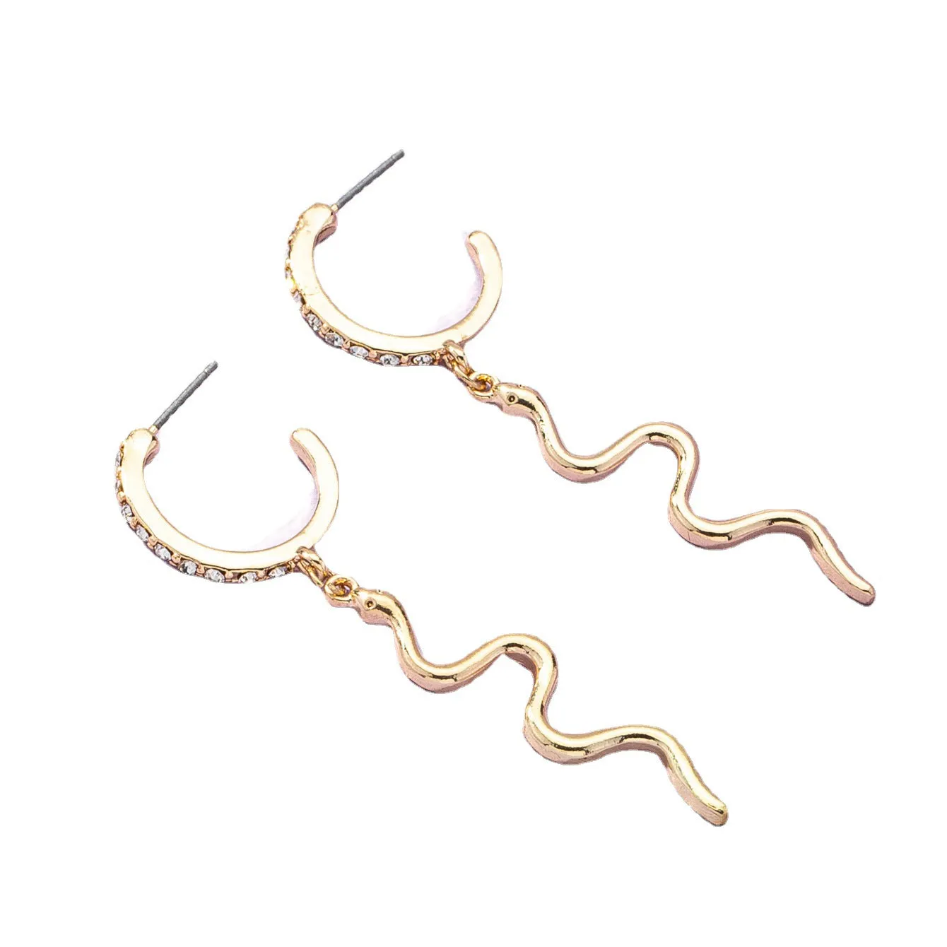 Metallic Serpent Earrings - Exquisite Cross-Border Fashion Jewelry