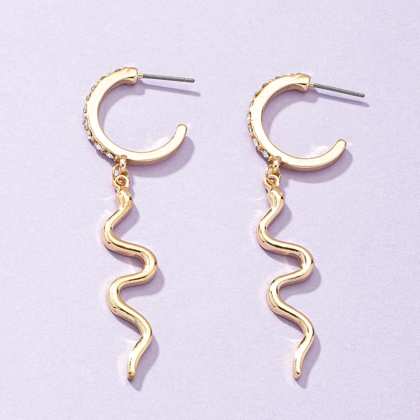 Metallic Serpent Earrings - Exquisite Cross-Border Fashion Jewelry