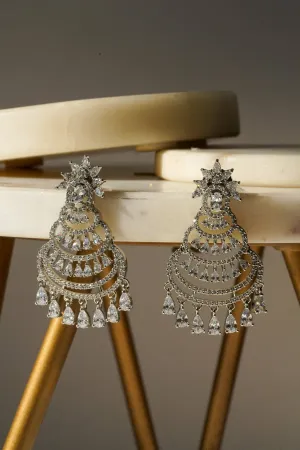 Mim - Dainty Sparkling Chandbali Chandelier Earrings