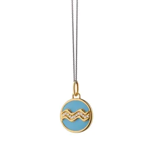 Mini "Aquarius" Enamel Vermeil Charm