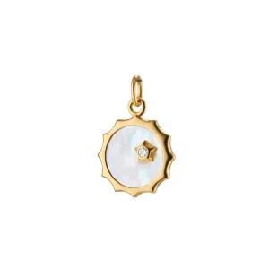 MOTHER OF PEARL "HAPPINESS" SUN AND STAR CHARM