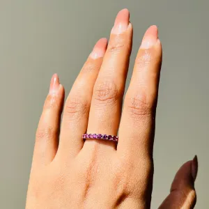 Natural Purple Garnet Silver Band Ring - From Purl