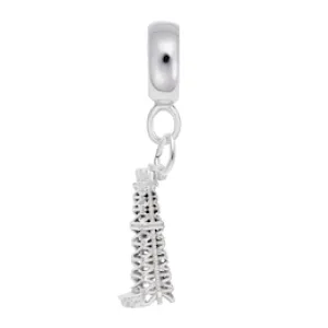 Oil Well Charm Dangle Bead In Sterling Silver