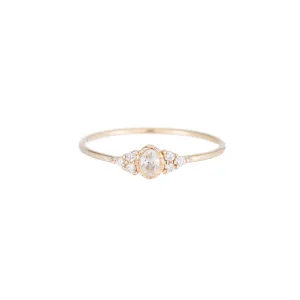 Oval Diamond Cluster Whisper Ring