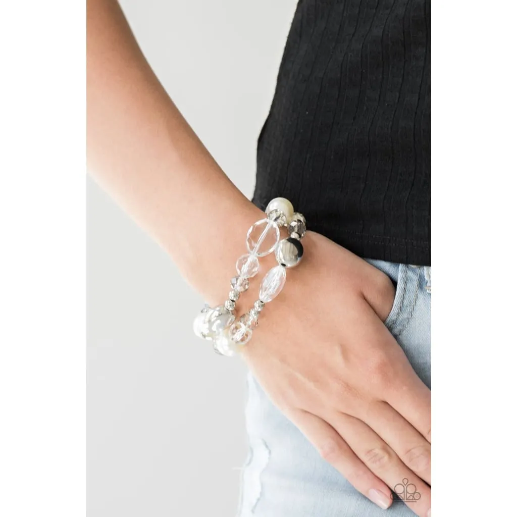 Paparazzi Downtown Dazzle - White Bracelets