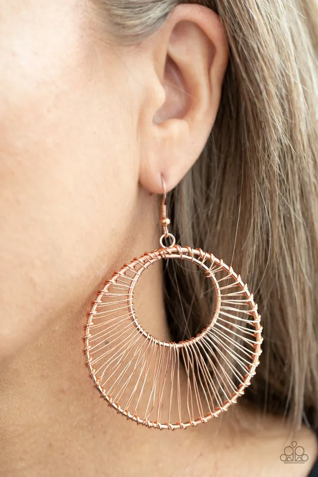 Paparazzi Earring ~ Artisan Applique - Copper