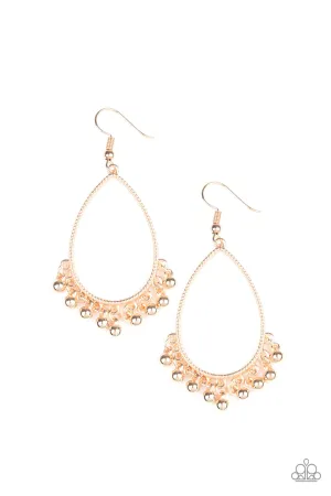 Paparazzi Earring ~ Country Charm - Rose Gold