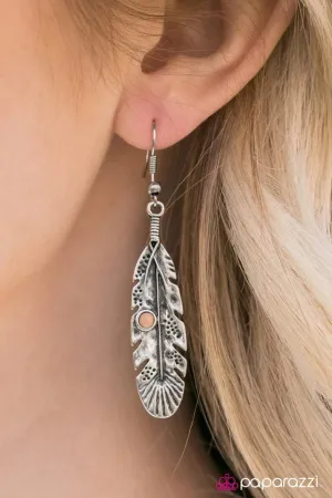 Paparazzi Earring ~ Its Never Too Late To Fly - Brown