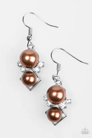 Paparazzi Earring ~ Mrs. Gatsby - Brown