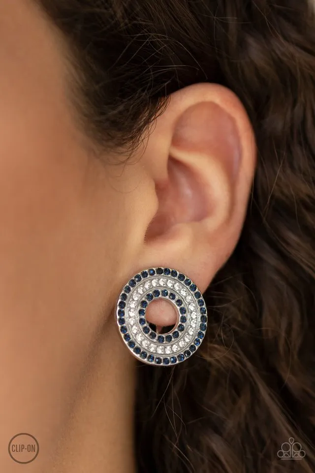 Paparazzi Earring ~ Spun Out On Shimmer - Blue