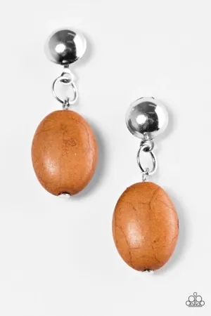 Paparazzi Earring ~ Stone Cliffs - Brown