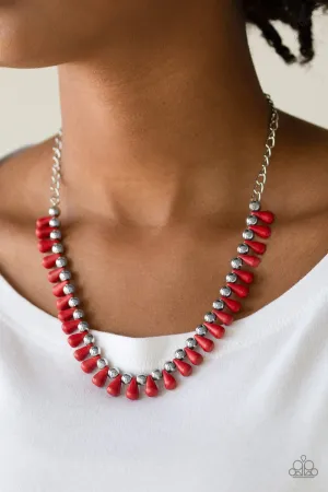 Paparazzi Extinct Species - Red Stone Necklace