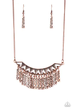 Paparazzi Necklace ~ Terrifically Triassic - Copper