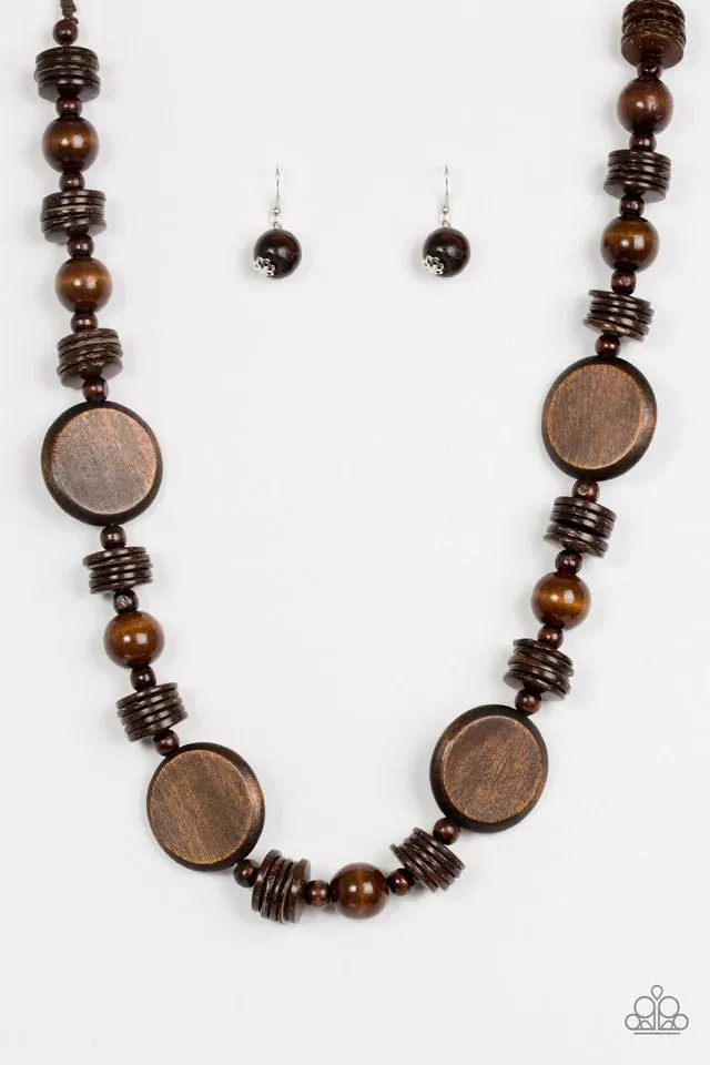 Paparazzi Necklace ~ Tiki Tonga - Brown