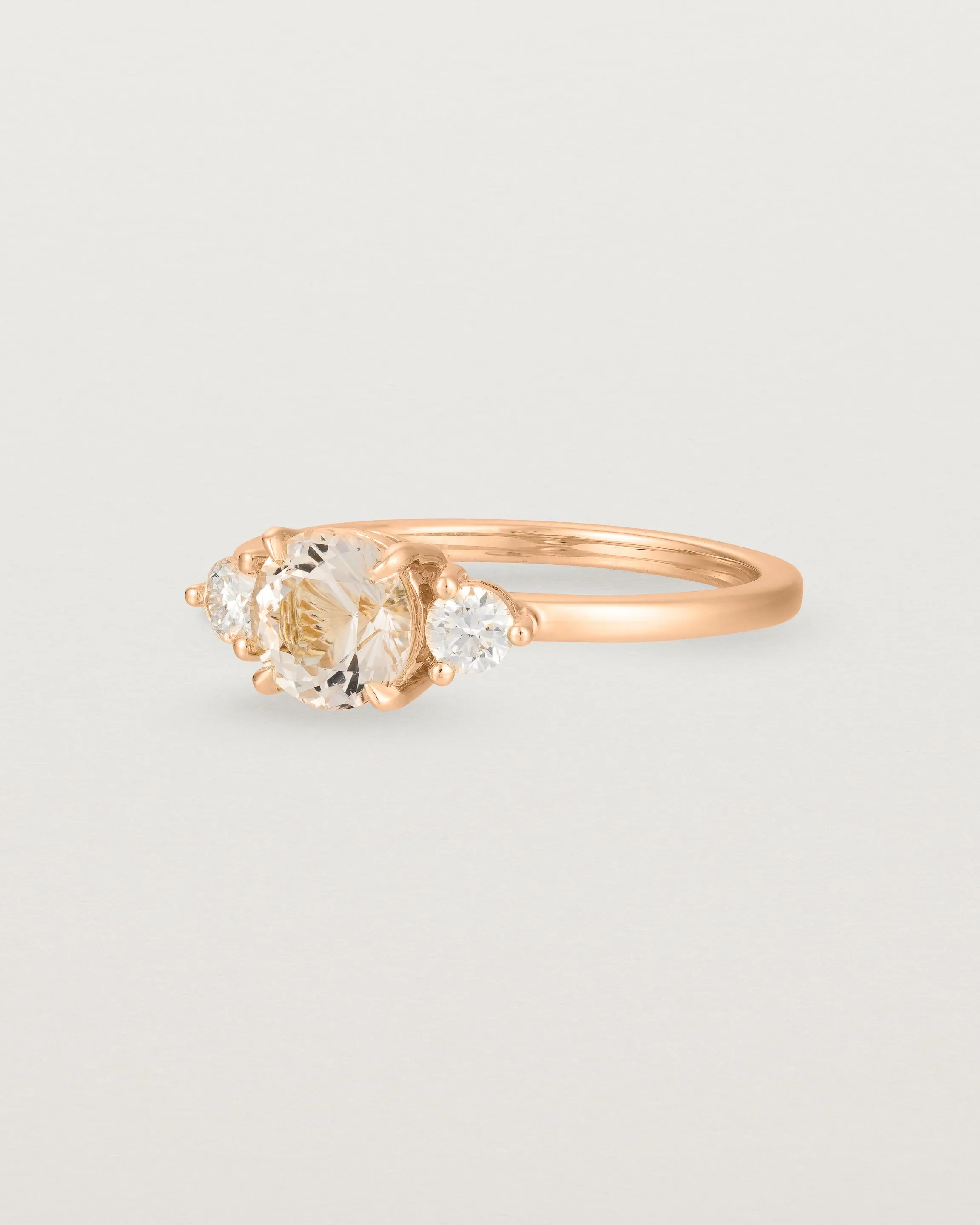 Petite Una Round Trio Ring | Morganite & Diamonds