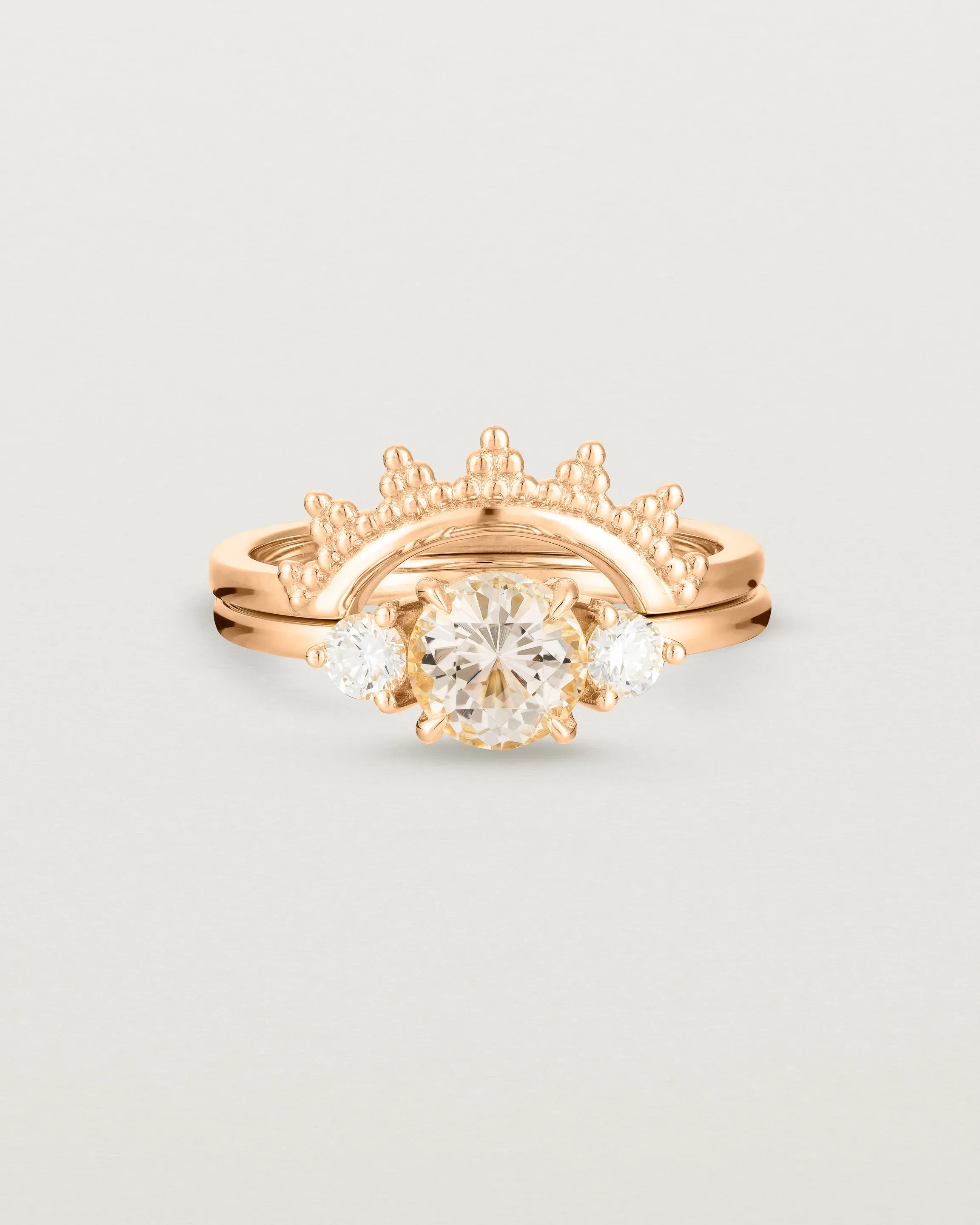 Petite Una Round Trio Ring | Morganite & Diamonds