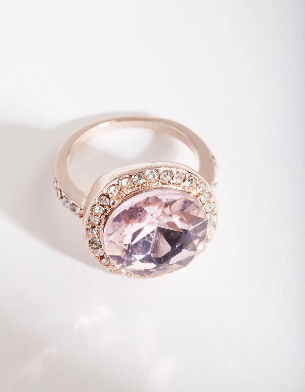 Pink Diamante Stone Ring