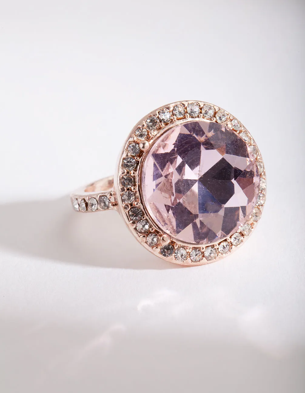 Pink Diamante Stone Ring