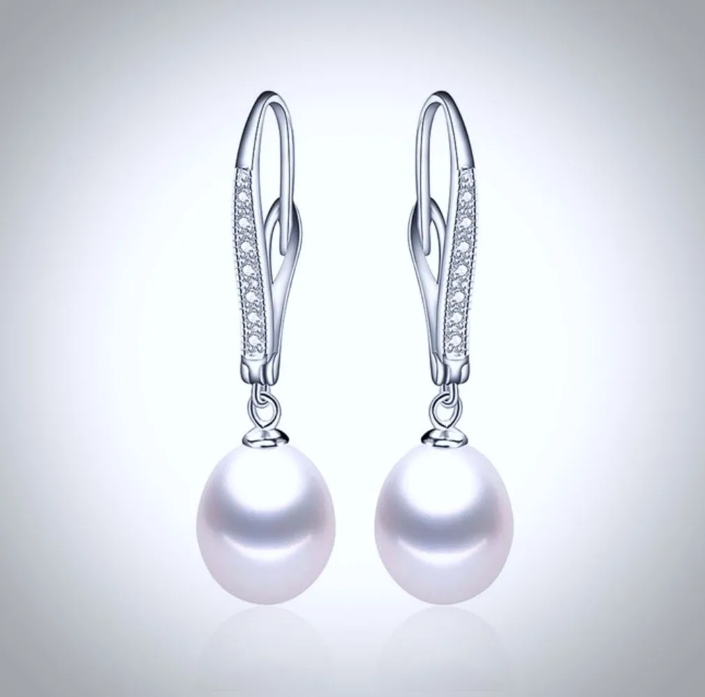 "Allie" - Freshwater Pearl and Sterling Silver Bridal Earrings