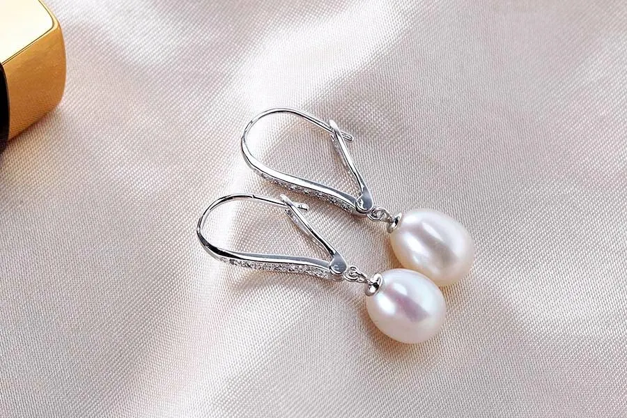 "Allie" - Freshwater Pearl and Sterling Silver Bridal Earrings