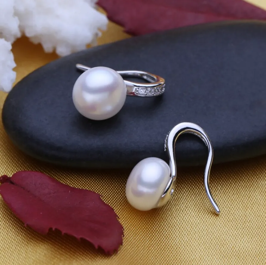 "Rory" - Freshwater Pearl and Sterling Silver Bridal Earrings